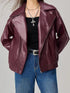 'Dulcinea' Leather Drop Shoulder Jacket - Celes Fashion